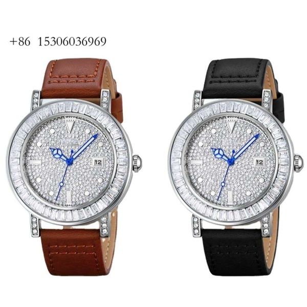 

Waterproof Luminous Mechanical Wristwatch Business Leather Automatic VVS Moissanite Watch