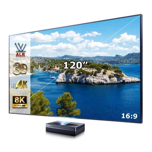 Fixed frame screen ALR UST 120 Inch Projector Screen With Fixed Frame Ultra Short Throw Projection T prism CLR Curtain 3D 4K 8K Supported