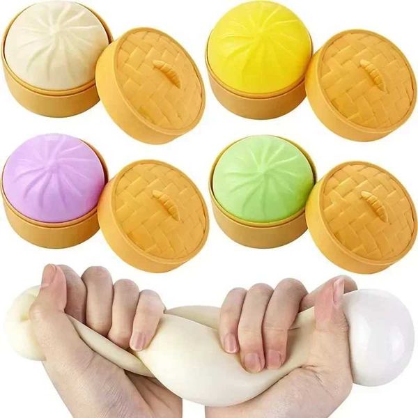 

Colorful Dumpling Balls Fidget Sensory Squeeze Dough Ball Stress Relief Hand Toy Bun With Food Steamer Stretchy Deskxj241129 B4b, Red