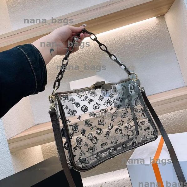 

Luxury Designer Lucency Fashion Women Mini Jelly Bag With Wallet Beach Tote Crossbody Bags Clutch Shoulder Handbag Purse Messenger 2308232BF, Black