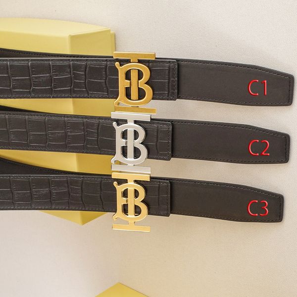 

Designer Belt Real Leather Belts 6 Color Reversible Buckle Width 3.5CM Classic Letters for Man Woman Cowskin, C1