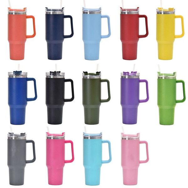 

Stainless Steel Tumblers: Insulated Coffee Mugs with Lids & Straws, Yellow