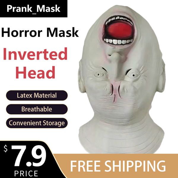 

Horror Mask Inverted Head Halloween Costume Free Shipping Alien Terror Mask Ghost Face Cosplay Latex Mask Funny Props Party Toys & Supplies Mask Gift Festival