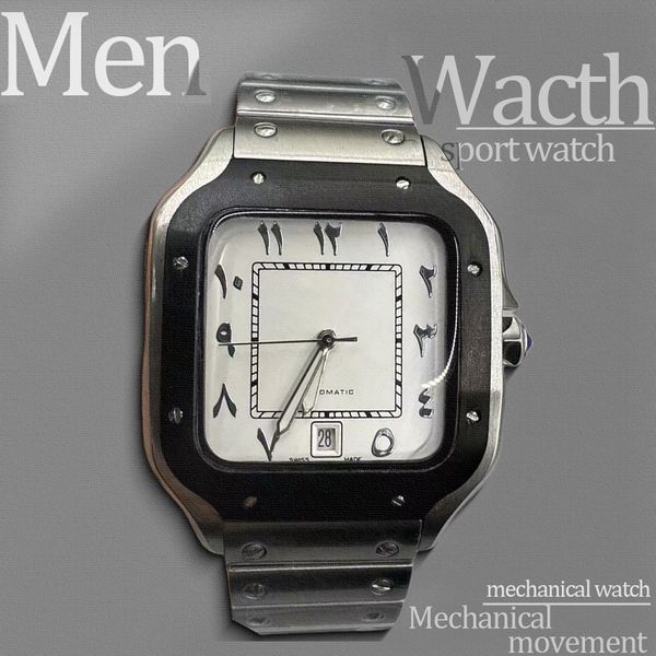 

man classic square watch designer watches men watches high quality watchbox Stainless Steel casual modern sport watch Silver watchstrap Wristwatches mens watches, Gold