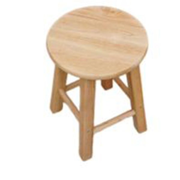 

Fashionably Minimalist Round Stool - Durable Solid Wood Doorstep Shoe Changing Bench