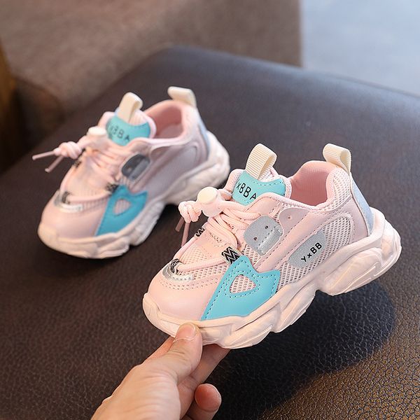 

All Season Tennis Sports Shoes Breathable Anti-slip Kids Baby Toddler Shoes Boys Girls Soft Bottom Casual Shoes Infants Children Fashion Outdoor Athletic, Pink