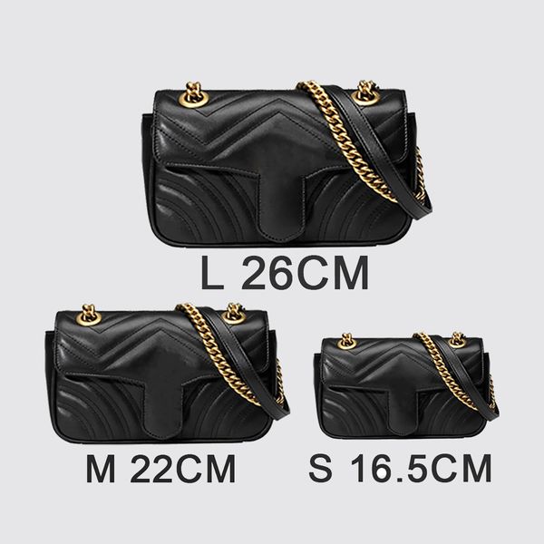 

Higher Quality Designers Bags Fashion Marmont WOMEN Luxurys Designers Bags Real Leather Handbags Chain Cosmetic Shopping shoulder bag lady walle, #3