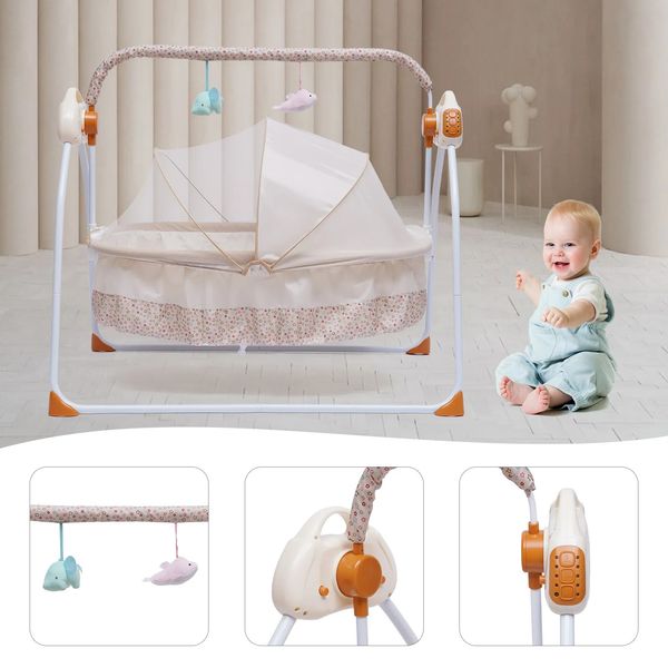 

Big Space Electric Cradle for Babies (Up to 25 kg) with Auto Rock Feature