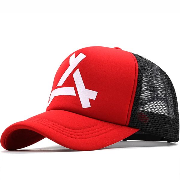 

Summer Unisex Men Fishing Baseball Caps Women Breathable Mesh Snapback Hats Red Black Casual Sport Hats 3D Printing Cap
