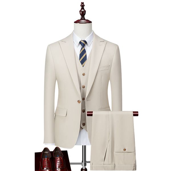 

W314 Small suit Korean style slim fit best man groom wedding dress suit, Orange