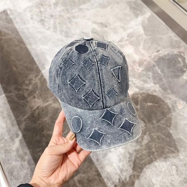 

Fashion Denim Ball Caps for Women Designer Men's Summer Causal Cap Classic Print Hat Adjustable, C1