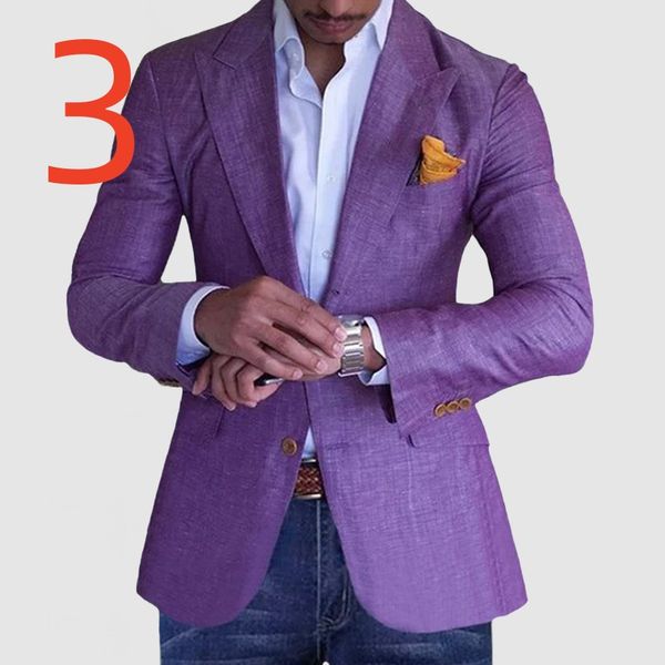 

H554 men's loose casual jacket tops business suit, Purple