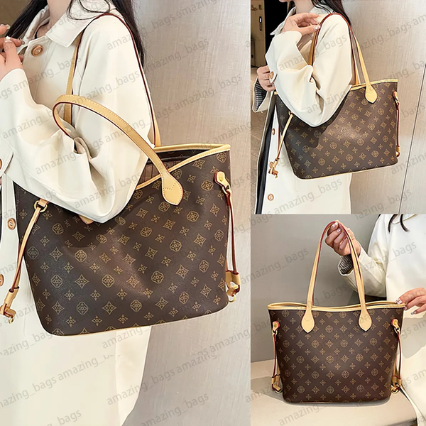 

Tote Bag Designer Bags Wallet Fashion Totes Leather Messenger Shoulder Handbag Women Bags High Capacity Composite Shopping Bags Old Flower Brown Lattice Bag MM, #21-purple characters-khaki
