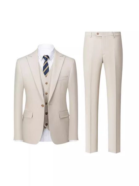 

H400 Men's suits casual business formal slim fit groomsmen wedding dress, Silver