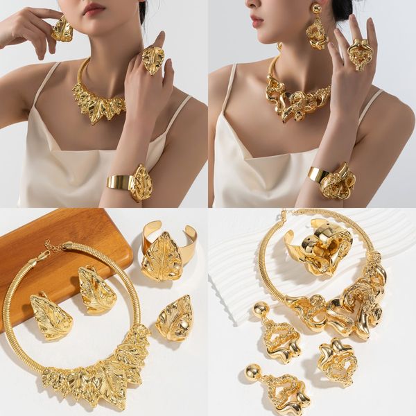 

Gold copper jewelry set new exquisite jewelry send mother send wife send daughter, Golden