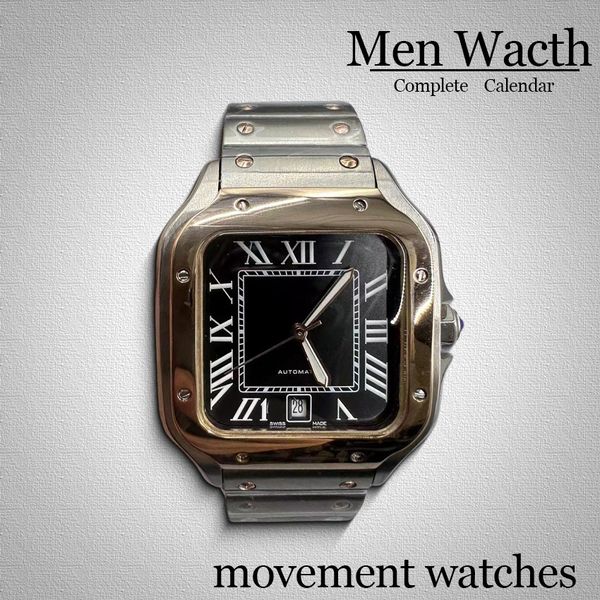 

Designer watches Men 40MM Square Watch Wristwatches automatic mens 40mm automatic watch Stainless Steel Casual Complete Calendar wristwatch classic luxury Watch, #8 bronze