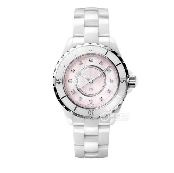 chan j12 pink watch with diamond J12 preowned Leather black woven Couple Watch Luxury Sports quartz Battery Wristwatch Black