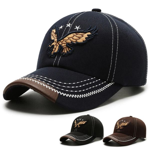 

Fashion Eagle Embroidered Men's Hat 2023 New Outdoor Golf Caps Women Men Sports Snapback Breathable Cotton Baseball Cap Sun Hats, Black