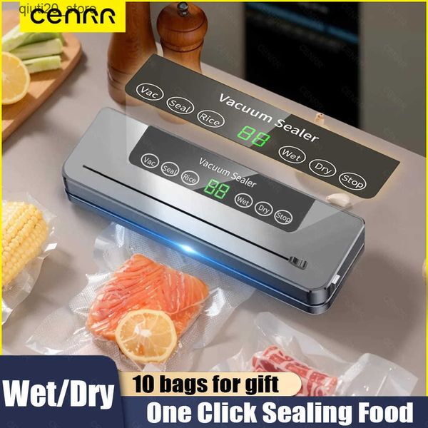 Vacuum Food Sealing Machine CENRR Food Vacuum Sealer Machine With UV Kitchen Storage Wet Dry Sealing Machine Built-in Cutter Food Vacuum Packaging Machine L2693