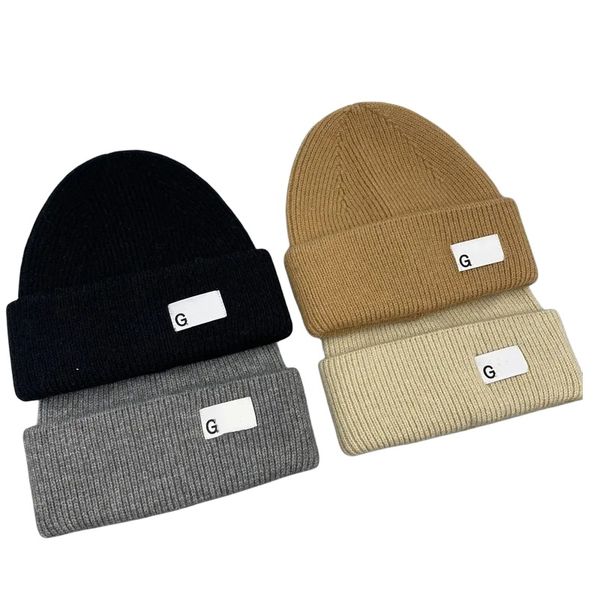 

New GAN classic solid color letters LOGO knit cap fashion designer beanies wool knit cap wool cap men beanies women designer hats unisex