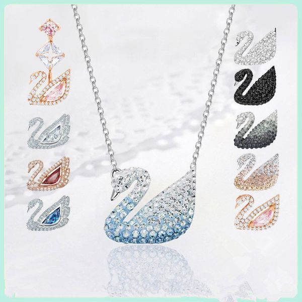 

Diamond Swan Pendant Necklace Women's Designer Necklace Luxury Fashion Trend Pendant Necklace Holiday Gift with Original Box