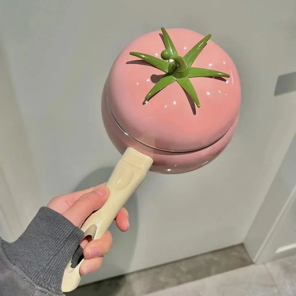 

Korean Style Instant Tomato Shape Aluminum Milk Non Stick Pan Cooker Cute Noodle Baby Food Soup Pot Kitchen 240130, Brown