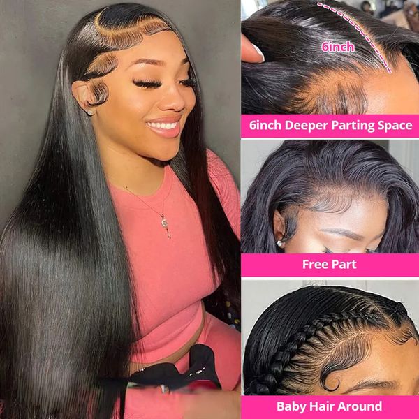 

Wave Natural Lace Front Wig 4c Edges Baby Hair Glueless Wig Human Hair Ready To Wear Virgin 13x4 Hair Wigs, Mix color