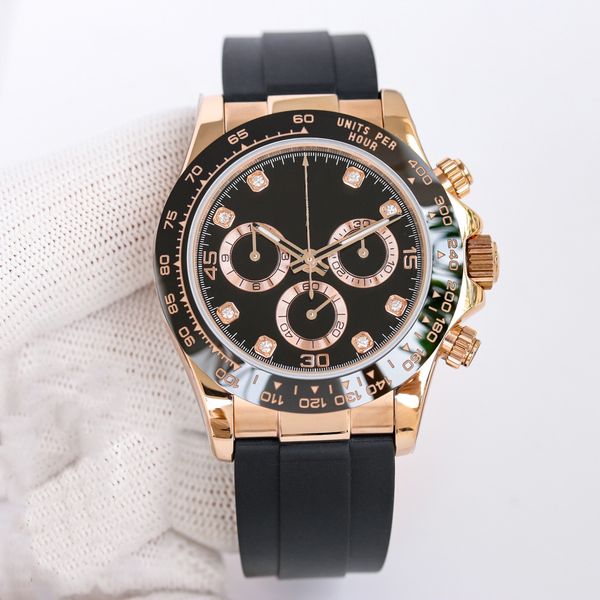 

Luxury Watch Men's Top Luxury Watch Waterproof Sapphire 40mm Panda dial Rubber Band Men's Watch Montre de Luxe Factory Gift Watch factory, Champagne