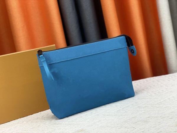 

2024 Blue Men's Business handheld fashion trend front line bag, Sky blue