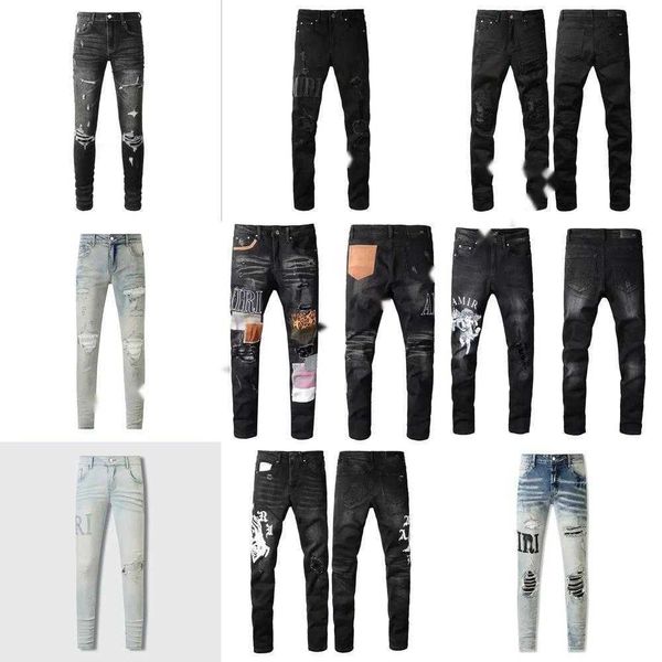 

pants purple Purple Brands jeans hight quality Mens Jeans Embroidery for men Biker slim fit, Brown