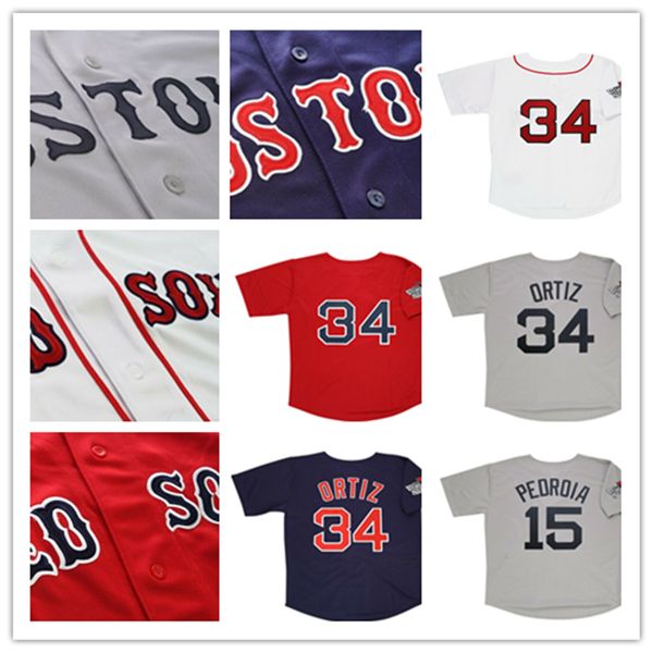 

2013 Boston Retro World Series WS Baseball Jersey David Ortiz Dustin Pedroia Mike Napoli Shane Victorino Stephen Drew Rafael Devers Masataka Yoshida Red White SOX 4X, Men retro red without name with 2013