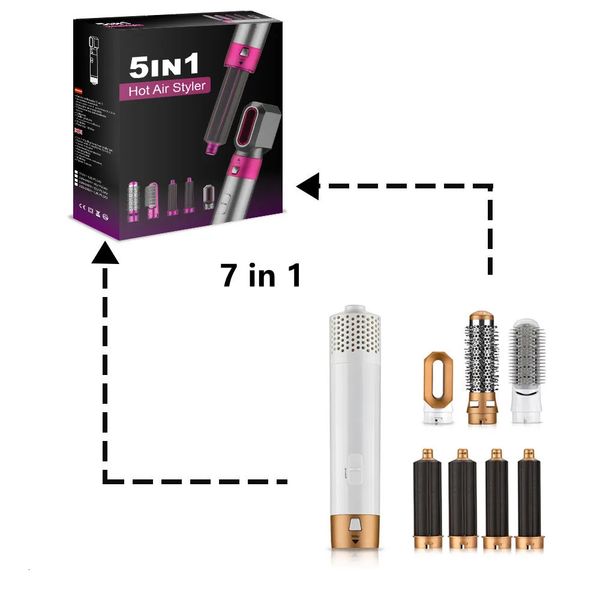 

7 in 1 Curg Iron: Ultimate Hair Styg Tool for Gorgeous Curls & Waves, Black