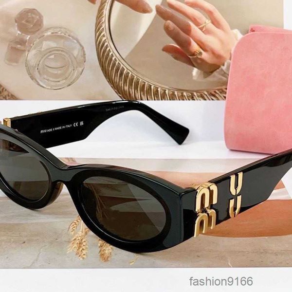 

designer Miu sunglasses oval frame miu Sunglasses luxury Womens radiation resistant personality Mens retro glasses board High grade high appearance value