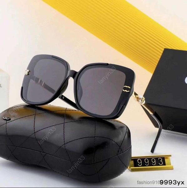 

Designer Channel cc Sunglass Cycle Luxurious Woman Mens Fashion Highdefinition Polarized Small Fragrance Pearl Inlaid Temperament Oversized Sunglasses U08