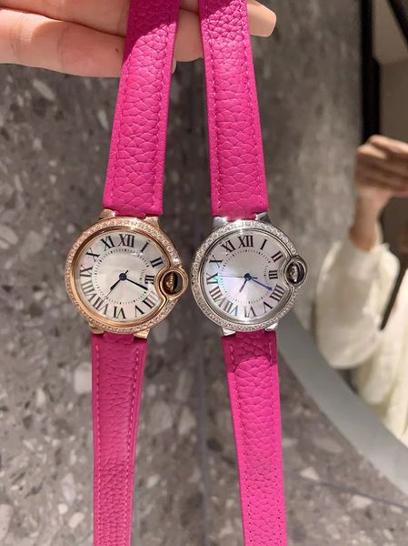 

AAA fashion designer women's watch quartz movement 316 stainless steel case small Red belt 01, Gold