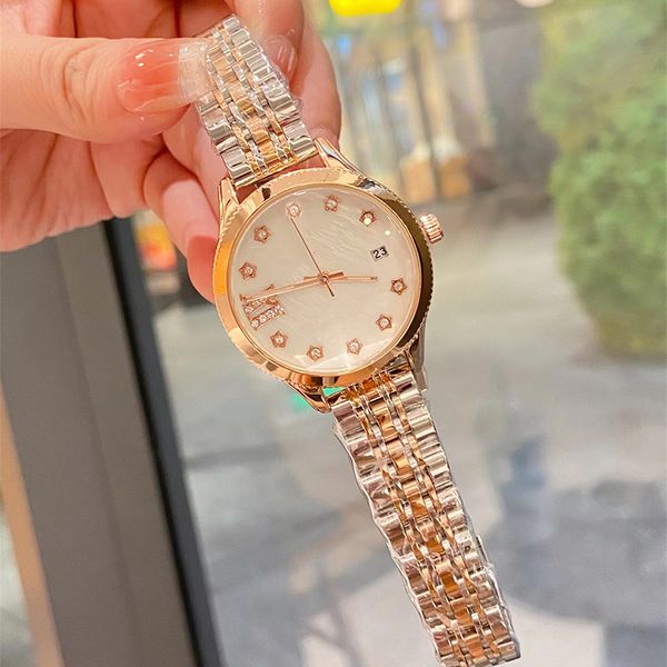 

Designer new fashionable ladies watch solid steel strap dial 35mmm AAA, Yellow
