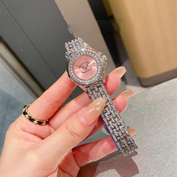 

Women's Diamond Quartz Movement Elegant Designer Fashion Simple Stainless Steel 28mm Dial Sier Cute Watch, Multi-color