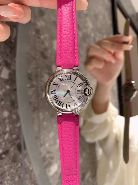 

AAA fashion designer women's watch quartz movement 316 stainless steel case small Red belt, Multi-color