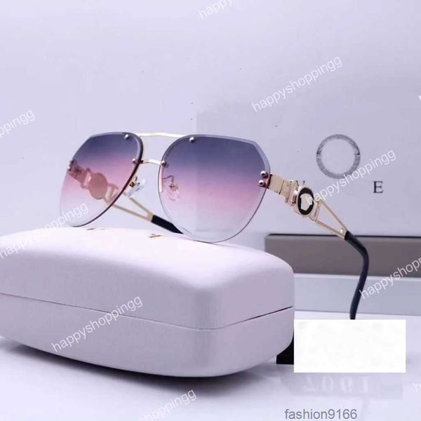 

Designer Versage Sunglass Cycle Luxurious Fashion Sunglasses Metal Trend Colorful Coated Mens Womens Vintage Baseball Sport Summer Polarize Medussa S01