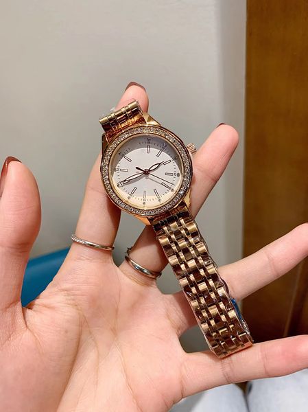 

The new fashionable ladies watch solid steel strap dial 35mm, Yellow