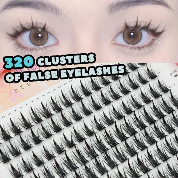 

Fake 320 Clusters Individual Lashes Mixed Length Eyelash Book Soft Natural Look Fox Eye Korean Cute Makeup Eyelashes 240124