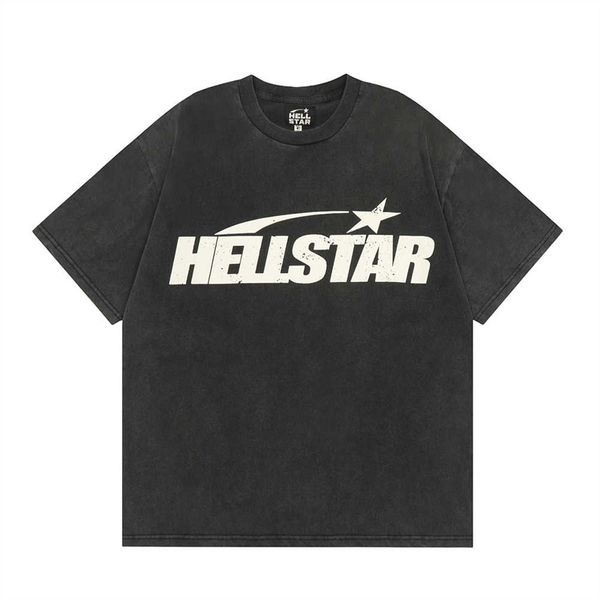 

Hellstar Shirt Designer T Shirts Graphic Tee Clothing Clothes Hipster Washed Fabric Street Graffiti Lettering Foil Print Vintage Black Loose, 10