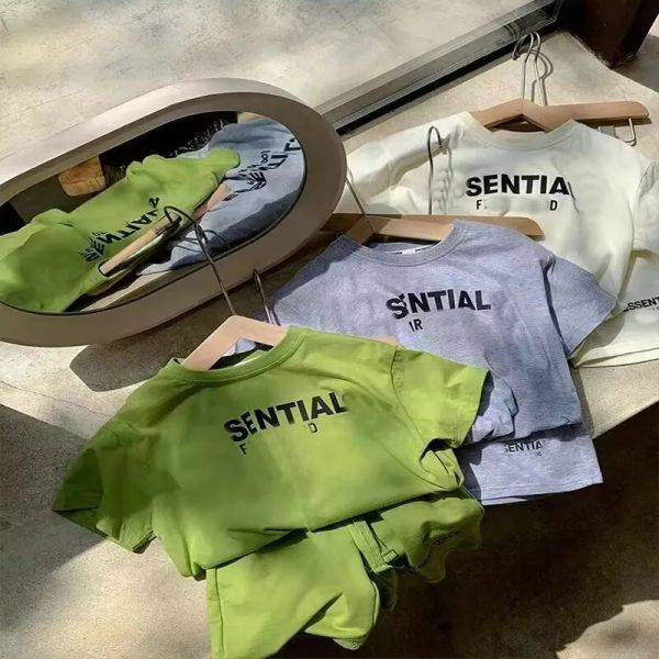 

2pcs Baby Designers Clothes Summer Children Clothing Set Boys Girls Clothes Suit T shirt Shorts Set Kids Tracksuit 90-140 esskids CXG2702171-6, Green