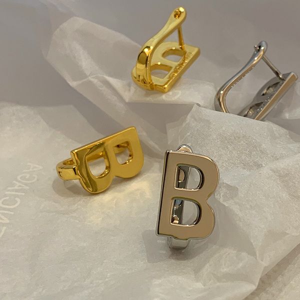 

Luxury Fashion Designer Earrings Women Metal Letter B Personalised Earrings Exquisite Simple Hundred Earrings Hip Hop Style High Quality Women Earrings