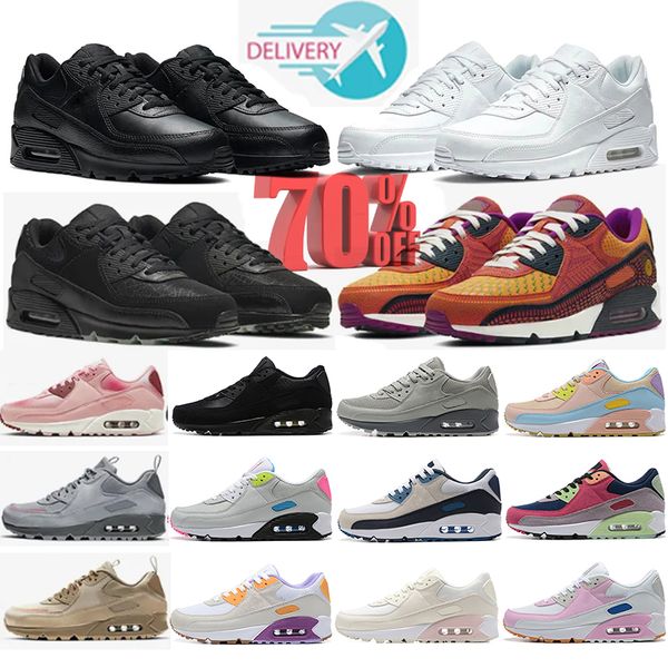 

classic running shoes 90 for mens womens 90s Triple White Gum black Tweed Dark Army Halloween Pink Airbrush Midnight Navy Obsidian outdoor sports sneakers trainers, Blue chill 40-45