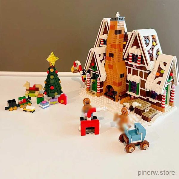 

1691pcs Blocks Santa Claus Gingerbread House Building Blocks Bricks 10267 Elk Gingerbread Man Village Kids Assembly Toy Christmas Gifts, Multicolor