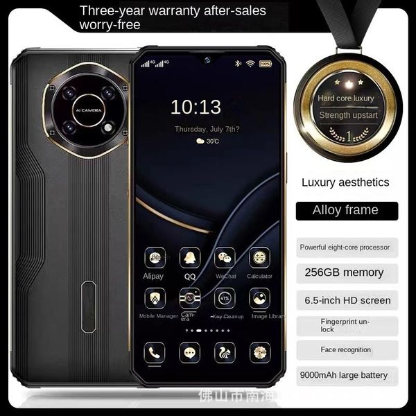 

Netcom All Water Drop Large Screen 5G High-End Business Ultra-Long Standby Elderly Android Military Tri-Proof Smart Phone, Black