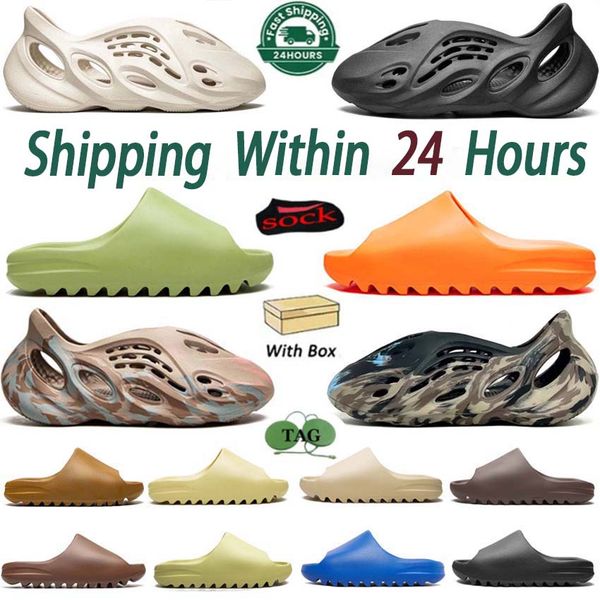 

Designer Slides Slippers Foam Runners Fashion Trainers Slider Bone Sandals Triple Black White Resin Pattern Onyx Sizes 36-47, #25