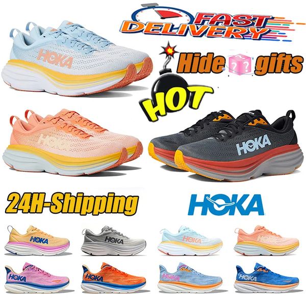 

2024 hoka one one shoes clifton 9 Cyclamen for men women Triple Black White Coastal Sky Shifting Sand bondi 8 Bellwether Blue Castlerock outdoor mens trainer, Color #28