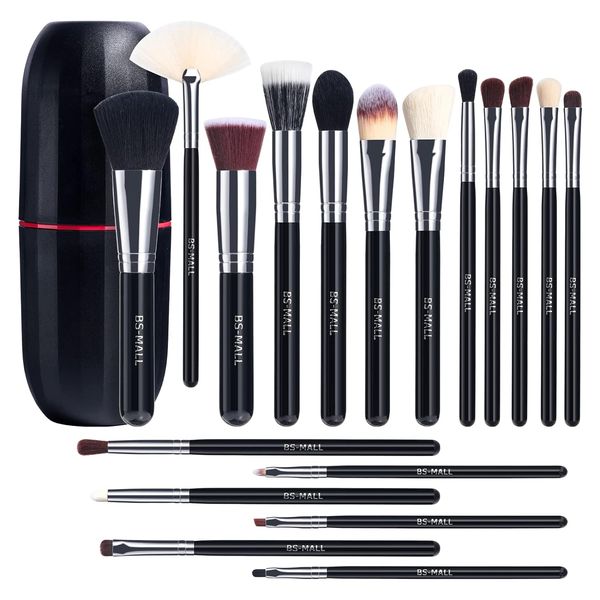 

Makeup Brushes BS-MALL Premium Synthetic Foundation Powder Concealers Eye Shadows Makeup 18 Pcs Brush Set, Black Color with Case